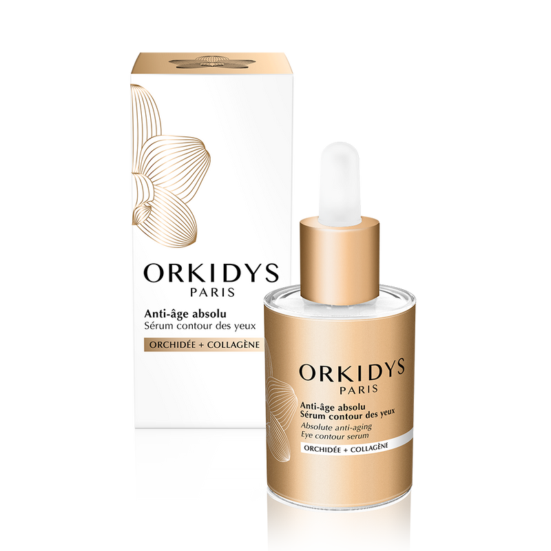Orkidys - Absolute anti-aging care - Eye contour serum enriched with orchid and collagen - Concentrated formula - Visible results - Moisturizes, plumps, protects against aggressions, reduces wrinkles - Made in France - Image 1