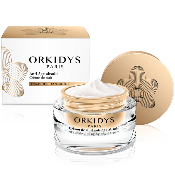 Orkidys - Absolute anti-aging care - Night cream enriched with orchid and collagen - Concentrated formula - Visible results - Moisturizes, plumps, protects against aggressions, reduces wrinkles - Made in France - Image 1