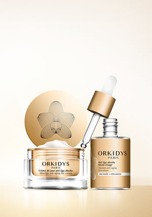 Cuidado absoluto anti-edad Orkidys - Compromisos de marca - Eficaz, sensorial, refinado y 100% made in France care.